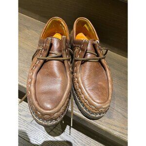 women's Coyote Moccasin Chukka heavy Boots Shoes Brown Leather sz 6.5  men sz 5